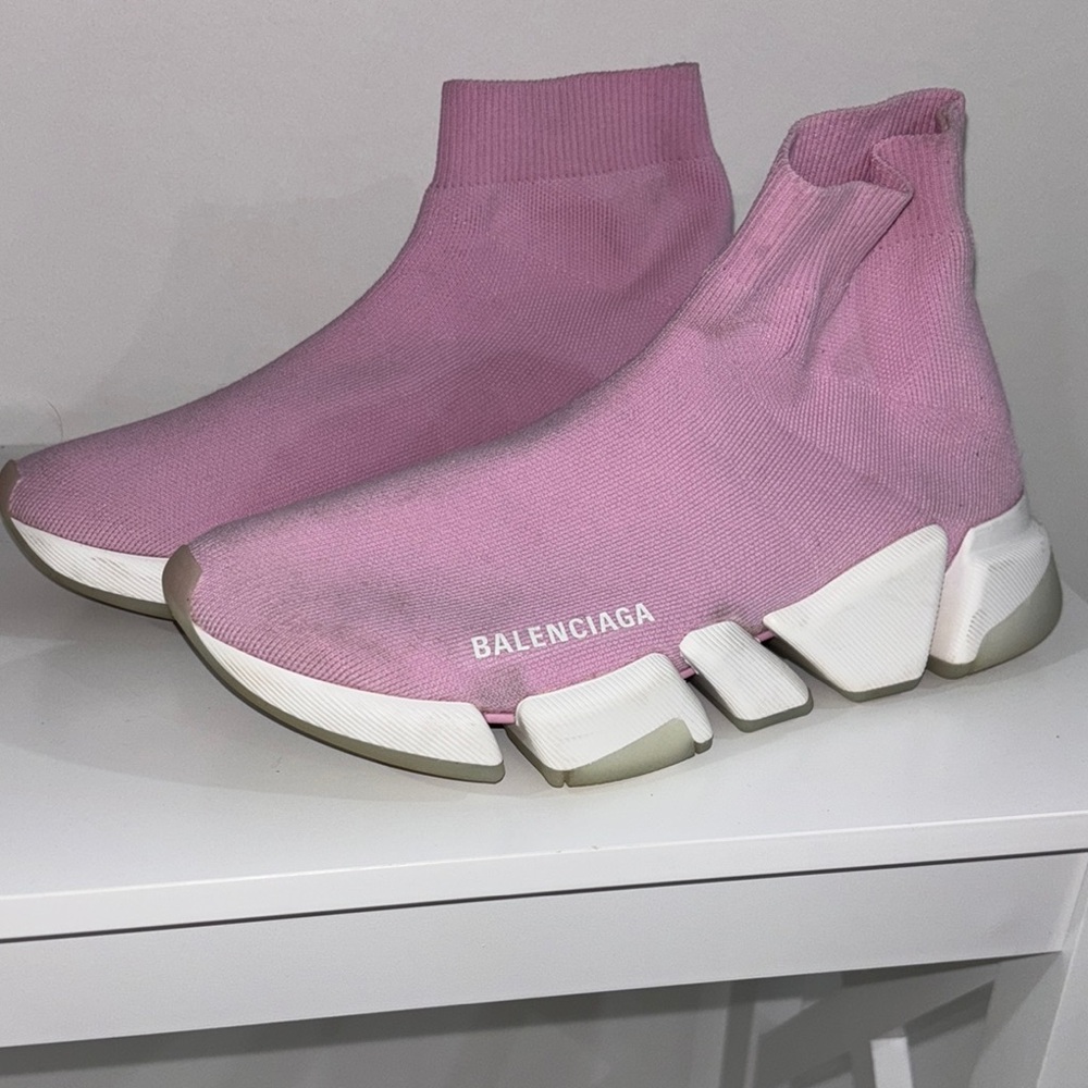Balenciaga Women's Pink Sock Sneakers